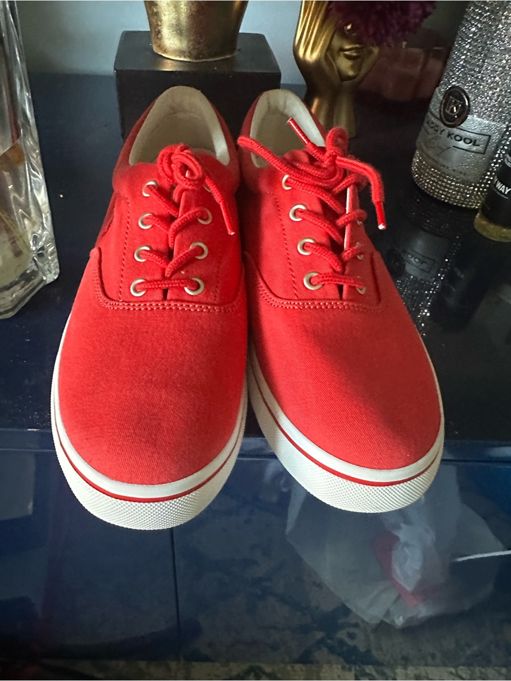 Polo by Ralph Lauren Red Canvas Lace-Up Sneakers